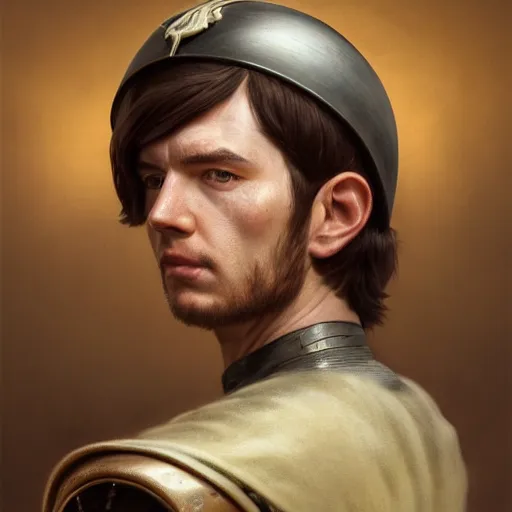 Prompt: highly detailed portrait of a roman soldier, stephen bliss, unreal engine, greg rutkowski, ilya kuvshinov, ross draws, hyung tae and frank frazetta, tom bagshaw, tom whalen, nicoletta ceccoli, mark ryden, earl norem, global illumination, god rays