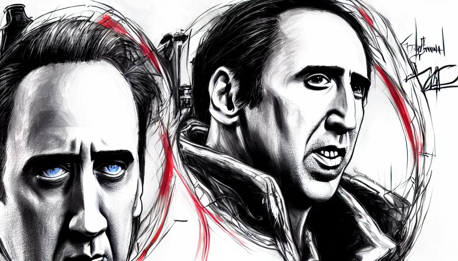 Image similar to giant nicholas cage destroys new york concept art artstation