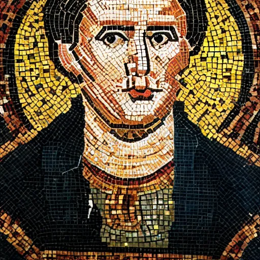 Prompt: portrait of aleksandar vucic, very handsome, very detailed, very beautiful, elegant, as a byzantine mosaic