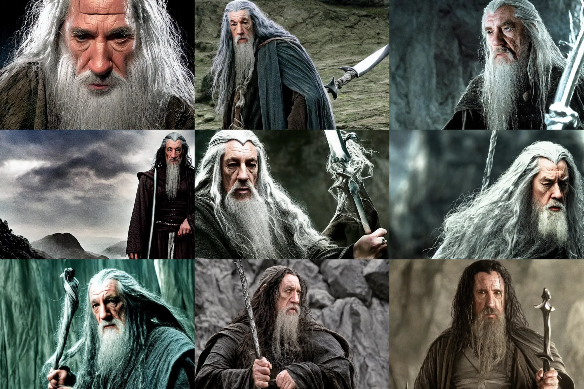 Prompt: trent reznor as gandalf, still image from lord of the rings