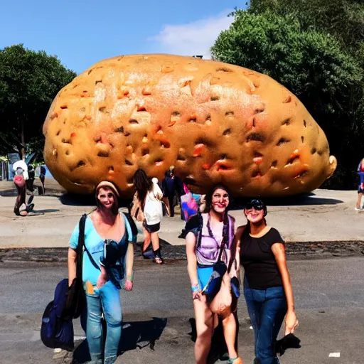 Image similar to tourists visiting the world's largest baked potato 🥔