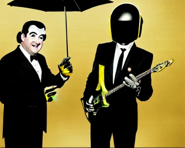 Image similar to Abbott and Costello meet Daft Punk