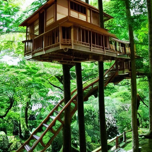 Image similar to a japanese tree house