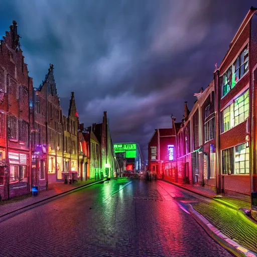 Image similar to cyberpunk alkmaar citycape 8 k photo award winning