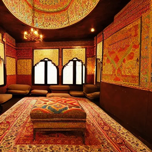 Prompt: ottoman harem room