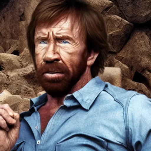 Prompt: chuck norris as a god, weta hyperrealism cinematic lighting and composition