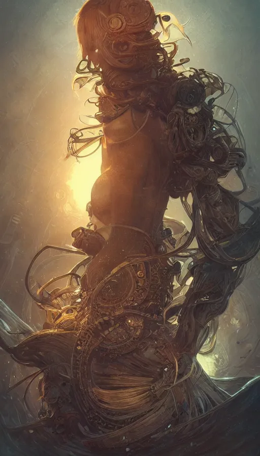 Image similar to time bandit, fibonacci, sweat drops, insane, intricate, highly detailed, digital painting, artstation, concept art, smooth, sharp focus, illustration, Unreal Engine 5, 8K, art by artgerm and greg rutkowski and alphonse mucha