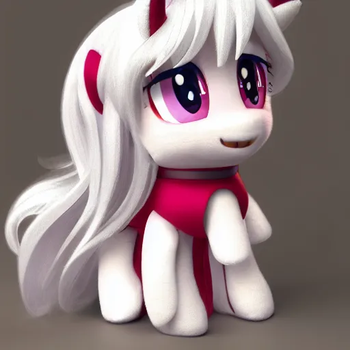 Prompt: cute fumo plush of a pony, bokeh, anime girl, vray