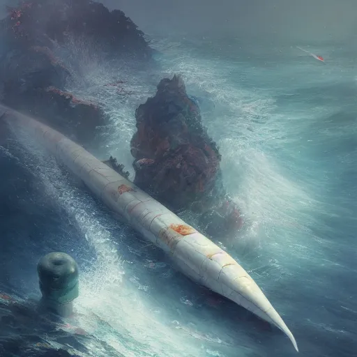 Prompt: subsurface scattering, white, giant submarine, koi colors, excluding koi, octane render, jesper ejsing, justin gerard, james jean, tomasz alen kopera, cgsociety, fenghua zhong, makoto shinkai, highly detailed, rim light, art, cinematic lighting, very coherent, hyper realism, 8 k