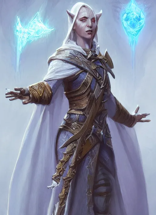 Image similar to acolyte white, ultra detailed fantasy, dndbeyond, bright, colourful, realistic, dnd character portrait, full body, pathfinder, pinterest, art by ralph horsley, dnd, rpg, lotr game design fanart by concept art, behance hd, artstation, deviantart, hdr render in unreal engine 5