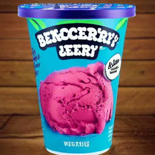 Image similar to ben and jerry's borscht flavoured ice cream, borscht written on the front