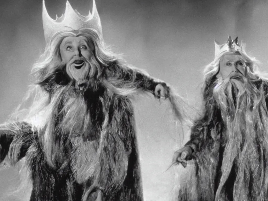 Prompt: still of the ice king from The Wizard of Oz