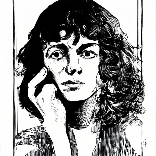 Image similar to lizzy mercier descloux, portrait, by guido crepax