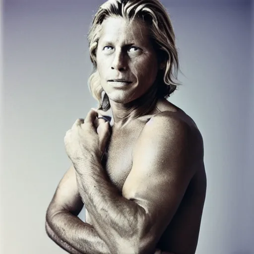 Image similar to a annie leibovitz portrait of bjorn borg