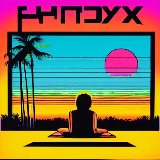 Image similar to retro box cover art of a synthwave car sitting in front of a sunset in miami, 8 0's vhs box cover art, retro, painting