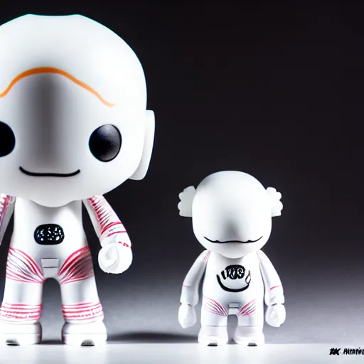 Image similar to an all white art vinyl figure, in the style of kidrobot, sket - one x iamretro, kenny wong x pop mart, space molly, frank kozik, guggimon, studio lighting, subsurface diffusion, 8 k