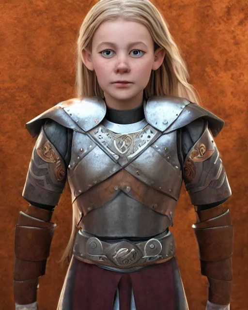 Image similar to a viking girl with a shield, pixar style, clean detail, symmetrical, octane render, studio lighting