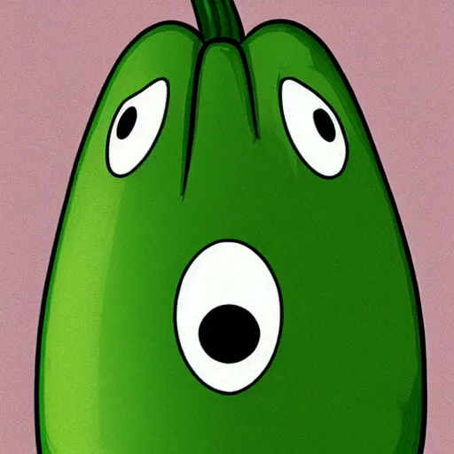 Prompt: cartoon cucumber with eyes, cartoon