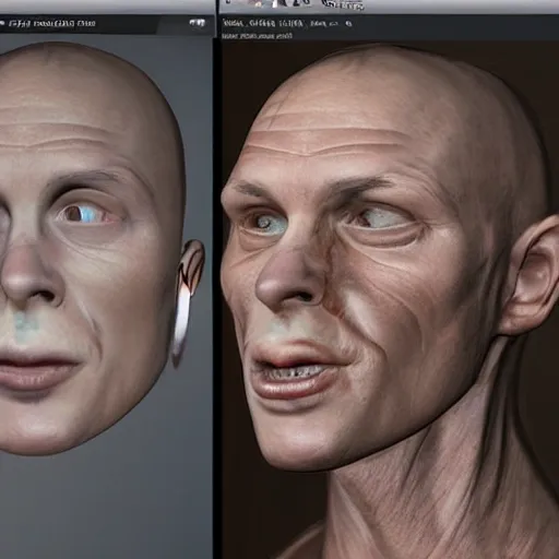 Prompt: train that looks human with human face, hyper realistic