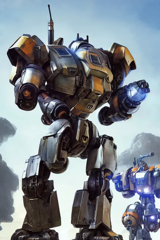 Image similar to mechwarrior 5 : mercenaries mech megaman transformer robot boss tank engine game octane render, 4 k, hd 2 0 2 2 3 d cgi rtx hdr style chrome reflexion glow fanart, global illumination ray tracing hdr fanart arstation by ian pesty by jesper ejsing pixar and disney unreal zbrush central hardmesh