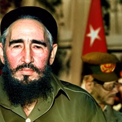 Image similar to photograph of Fidel Castro having a joint