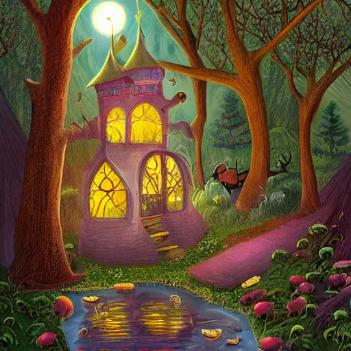 Prompt: fairytale, illustration by scott gustafson