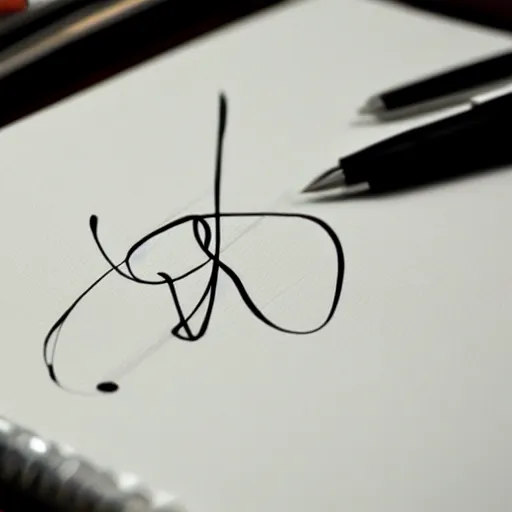 Prompt: signature drawn with calligraphic pen