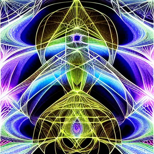 Image similar to symmetrical fractal sacral geometry, android jones