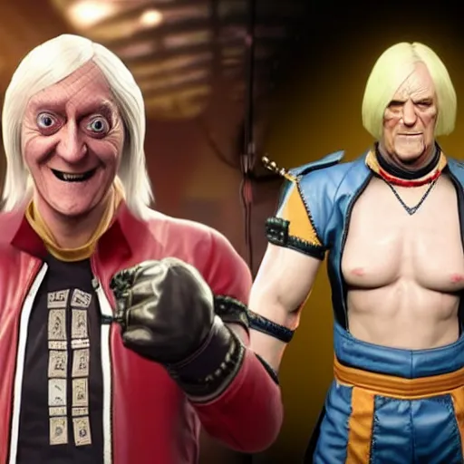 Image similar to jimmy savile as mortal kombat 1 1 game character, unreal engine, realistic,