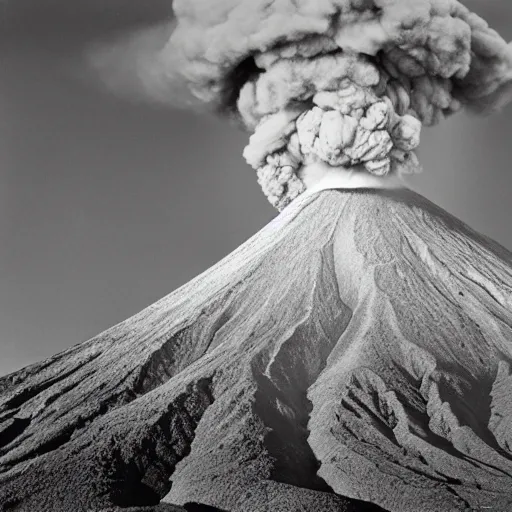 Prompt: An electron microscope image of a volcano