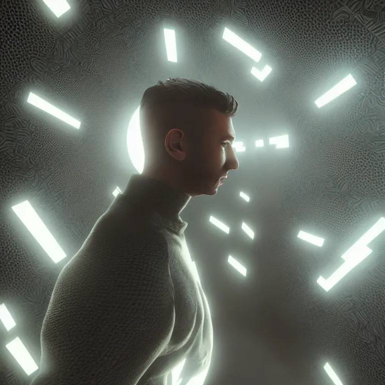 Prompt: a cinematic shot of a myself, infinity mirror, infinity mirror, infinity mirror, digital camo, octane render, volumetric lighting, nvidia raytracing demo, by Andy Thomas, Mario Martinez, Daniel Mirante, Gustave Dore, Artstation, CGsociety, masterpiece