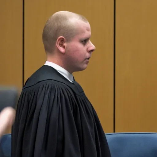 Prompt: dave vader in court working as judge