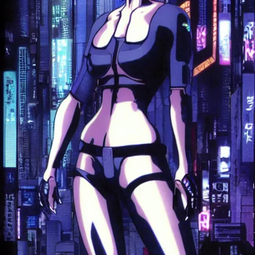 Image similar to Ghost in the Shell, GitS, perfect face Kusanagi Motoko, style by Masamune Shirow