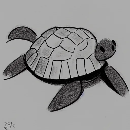 Image similar to milt kahl sketch of a cartoon turtle