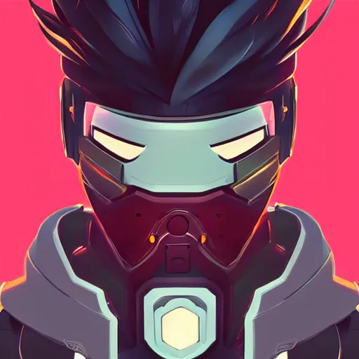 Image similar to a portrait of genji overwatch, clean cel shaded vector art. shutterstock. behance hd by lois van baarle, artgerm, helen huang, by makoto shinkai and ilya kuvshinov, rossdraws, illustration,