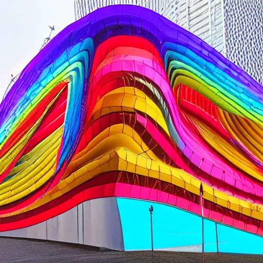 Image similar to Colorful DNA shaped building