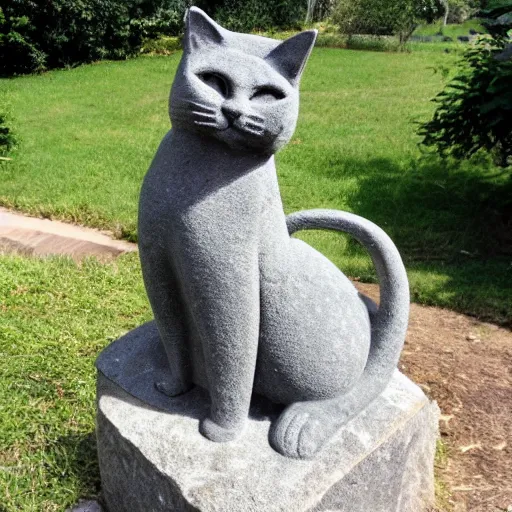 Image similar to stone statue of a cat