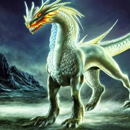 Prompt: photo of a mythical dragon as a real animal