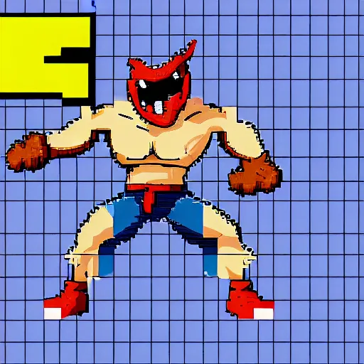 Image similar to street sharks 2d capcom fighting game sprite, pixel art