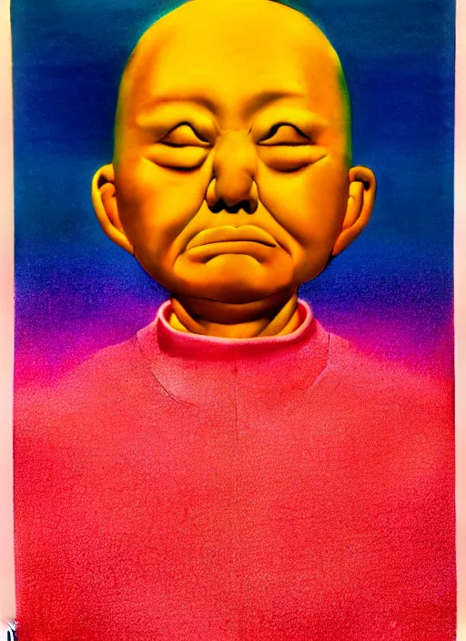 Image similar to person by shusei nagaoka, kaws, david rudnick, airbrush on canvas, pastell colours, cell shaded, 8 k
