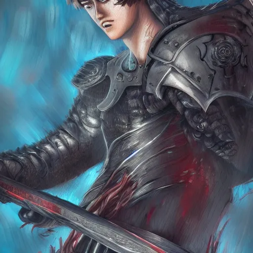 Image similar to Guts, Berserk, very detailed, artstation, digital art, masterpiece, award winning, greatsword