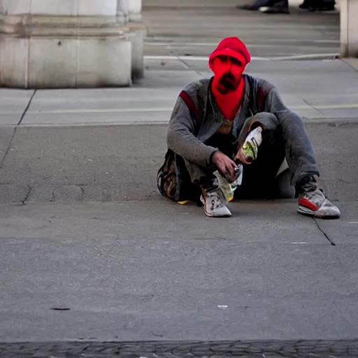 Image similar to homeless mario