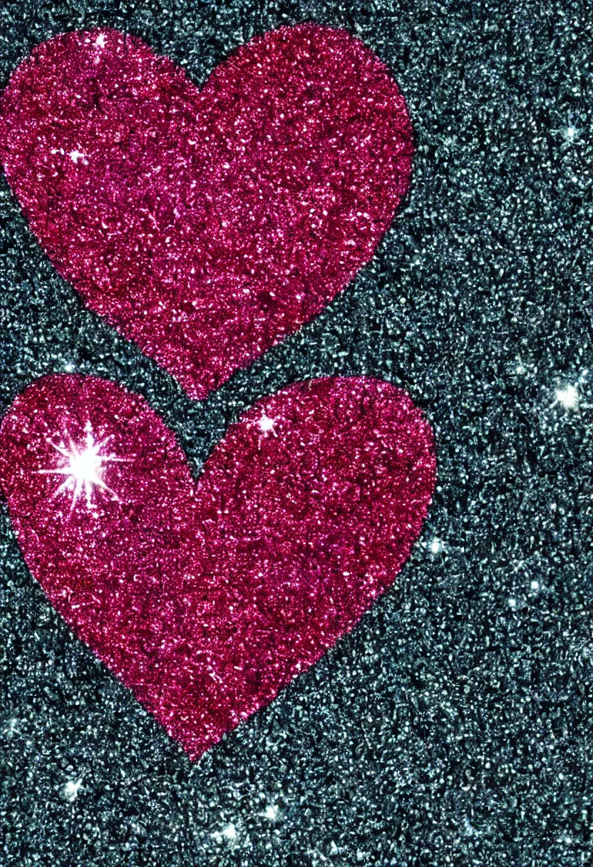 Prompt: high detailed painting of a heart on glitter, 8 k rendering