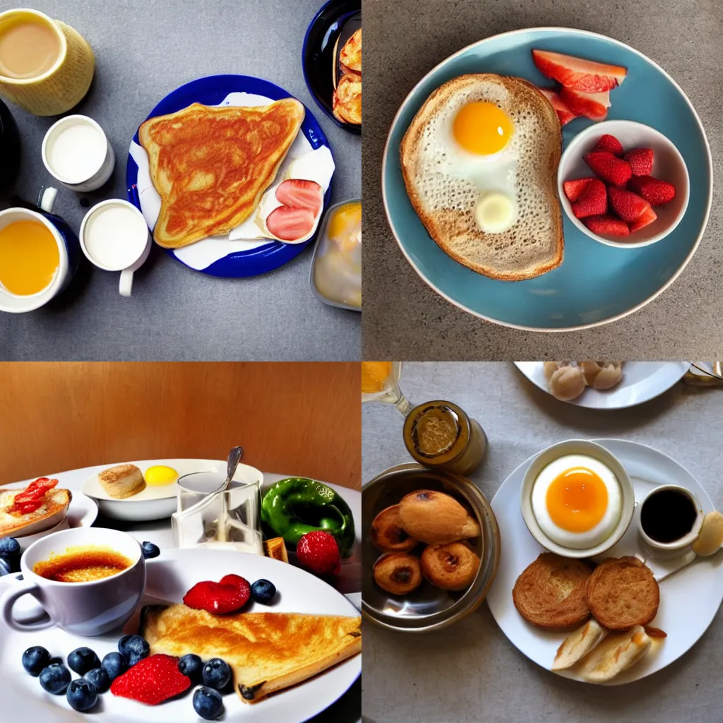Prompt: Average European Breakfast