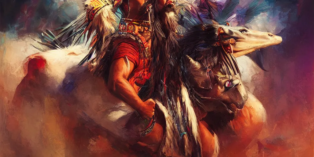 Image similar to of Native American Chief by P Liam Wong and Boris Vallejo