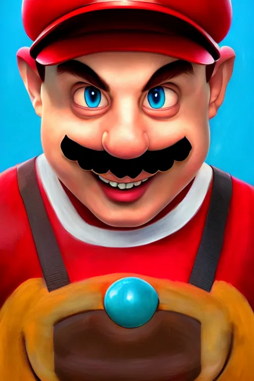 Image similar to elon musk as mario from the super mario bros, realistic portrait, symmetrical, highly detailed, digital painting, artstation, concept art, smooth, sharp focus, illustration, cinematic lighting, art by artgerm and greg rutkowski and alphonse mucha