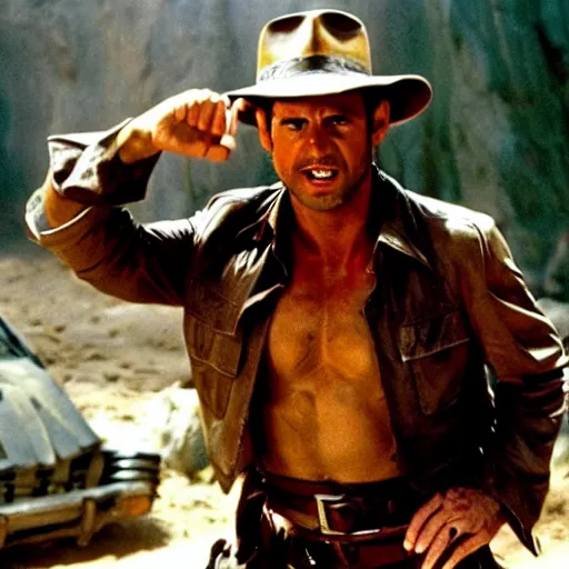 Image similar to still of xavi hernandez as indiana jones in indiana jones : raiders of the lost ark ( 1 9 8 1 )