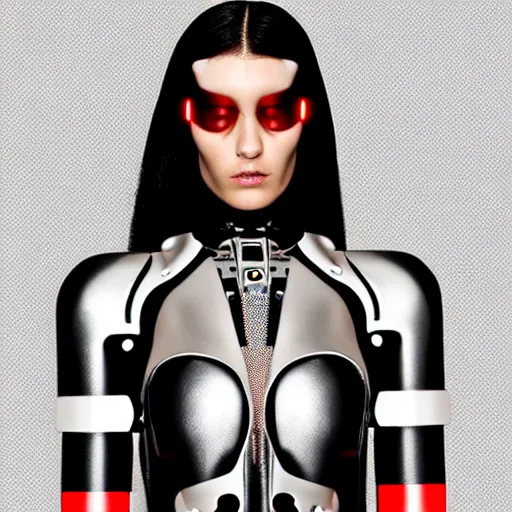 Image similar to cyborg fashion model