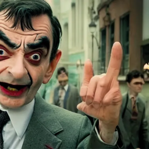 Image similar to A still of Mr Bean in Joker (2019)