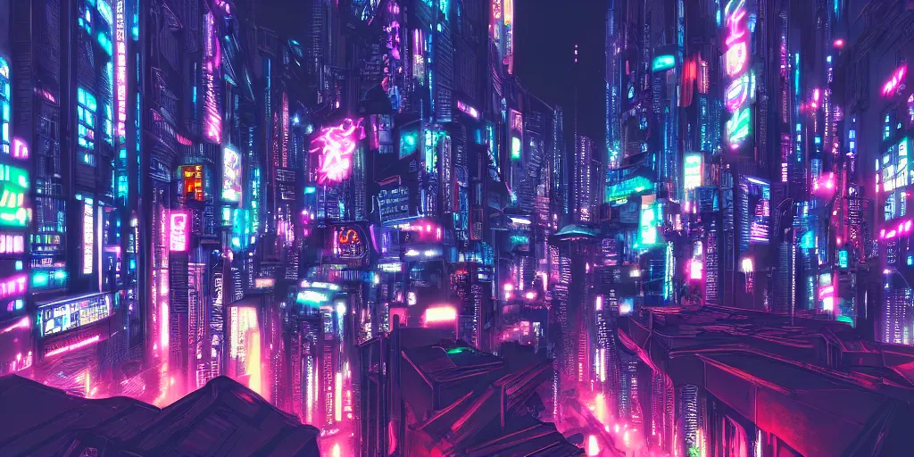 Image similar to cyberpunk city, neo tokyo, social realism, view from eyes, highly detailed, neon colors, artstation, matte, google point of view, illustration, cinematic